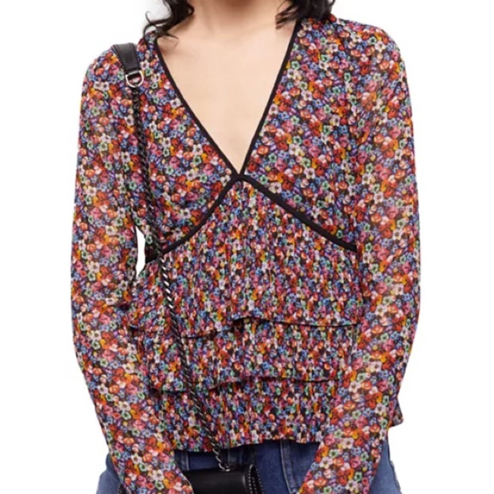 The Kooples
Blazing Field Floral Print Tiered Top